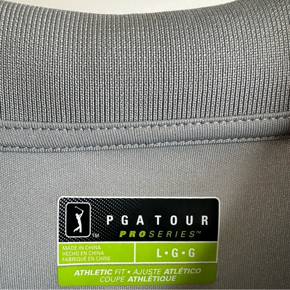 PGA Tour Golf Polo Shirt, Short Sleeve, 3-Button Gray Men's Shirt, Size Large - Picture 14 of 14